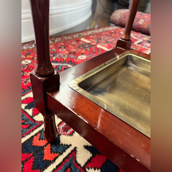 Vintage Bombay Company 1992 Antique-Style Mahogany Brass Umbrella Stand - Picture 7 of 12